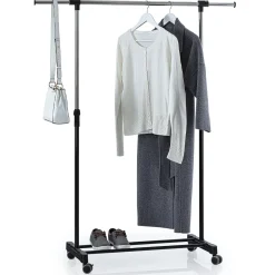 5five Portant à vêtements à roulettes simple