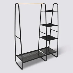 5five Portant à vêtements avec 4 étagères, Noir