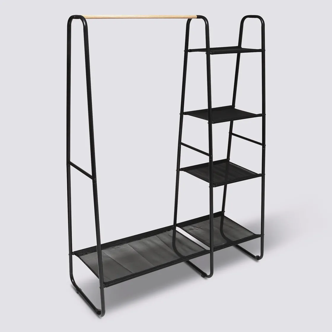 5five Portant à vêtements avec 4 étagères, Noir