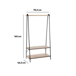 5five Portant à vêtements avec étagères, Noir