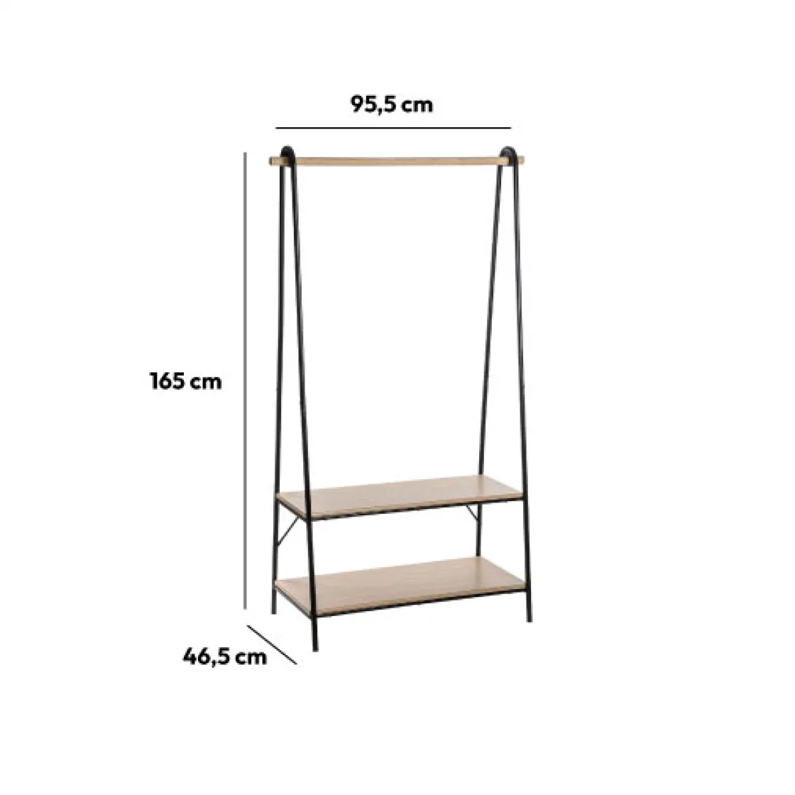 5five Portant à vêtements avec étagères, Noir