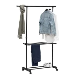 5five Portant à vêtements avec étendoir à roulettes