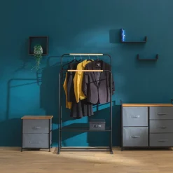 5five Portant à vêtements double, Noir