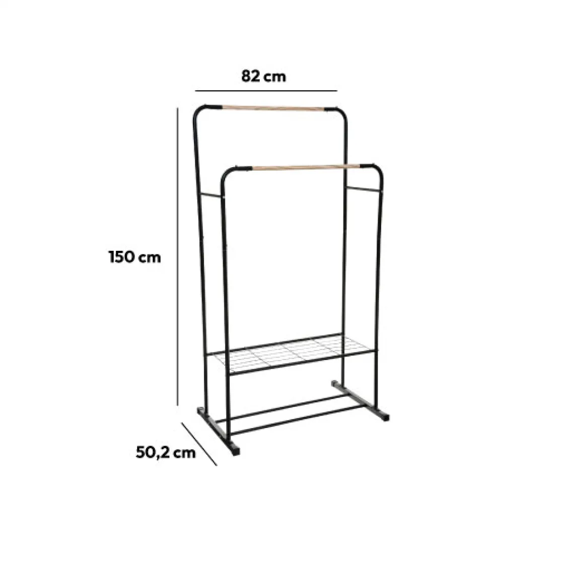 5five Portant à vêtements double, Noir