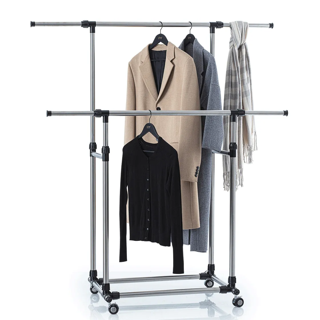 5five Portant à vêtements double inox