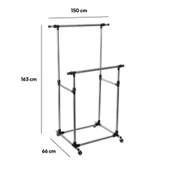 5five Portant à vêtements double inox