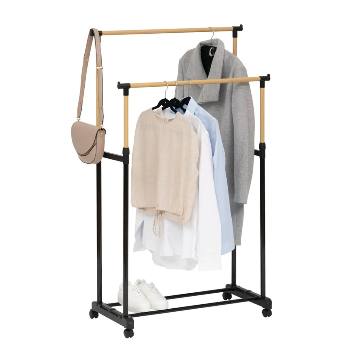 5five Portant à vêtements double métal et plastique