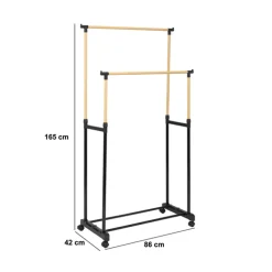 5five Portant à vêtements double métal et plastique