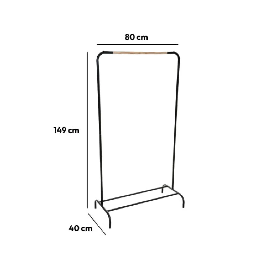 5five Portant à vêtements simple, Noir