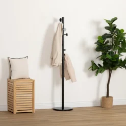 5five Porte manteau 8 crochets bois, Noir