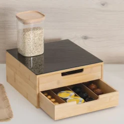 5five Porte-capsules 2 tiroirs, Beige