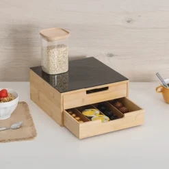 5five Porte-capsules 2 tiroirs, Beige