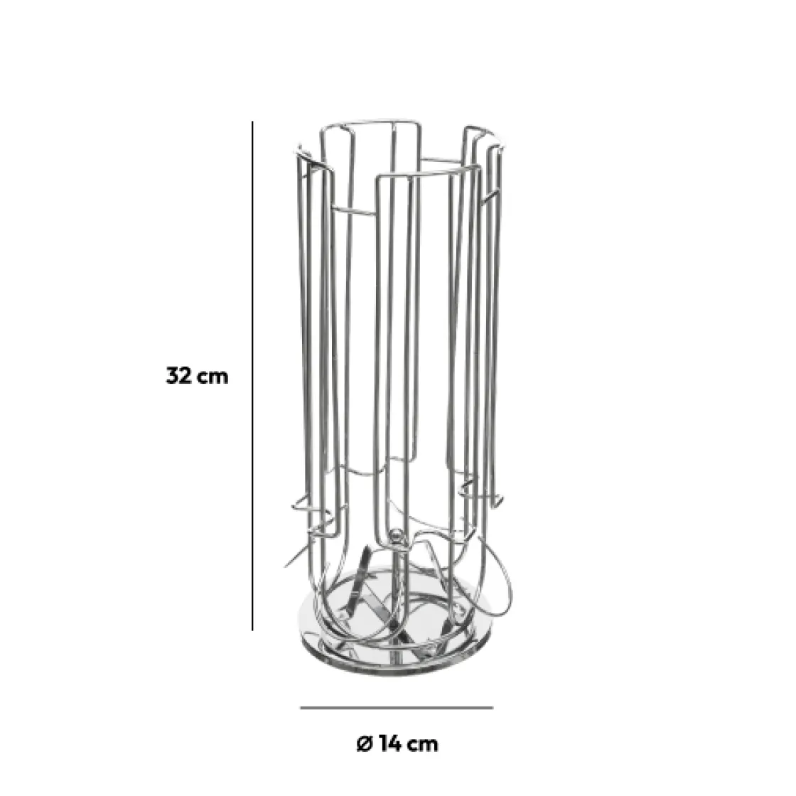 5five Porte-capsules rotatif x24, Chromé