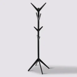 5five Porte-manteaux 8 crochets bois, Noir