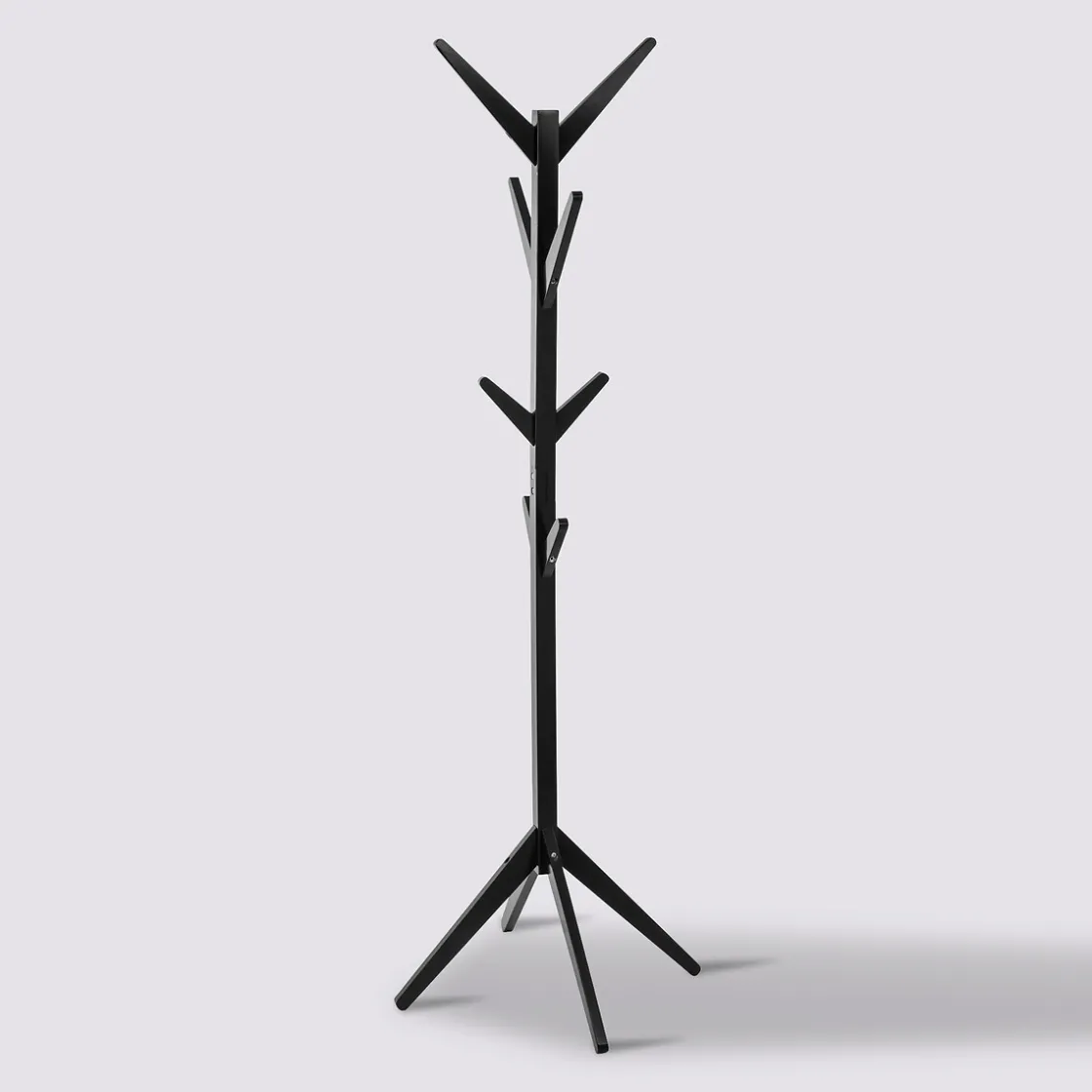 5five Porte-manteaux 8 crochets bois, Noir