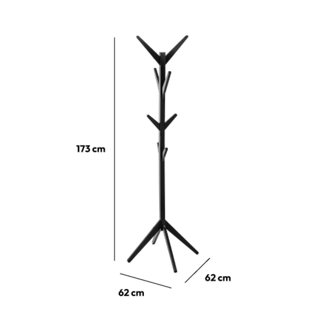 5five Porte-manteaux 8 crochets bois, Noir