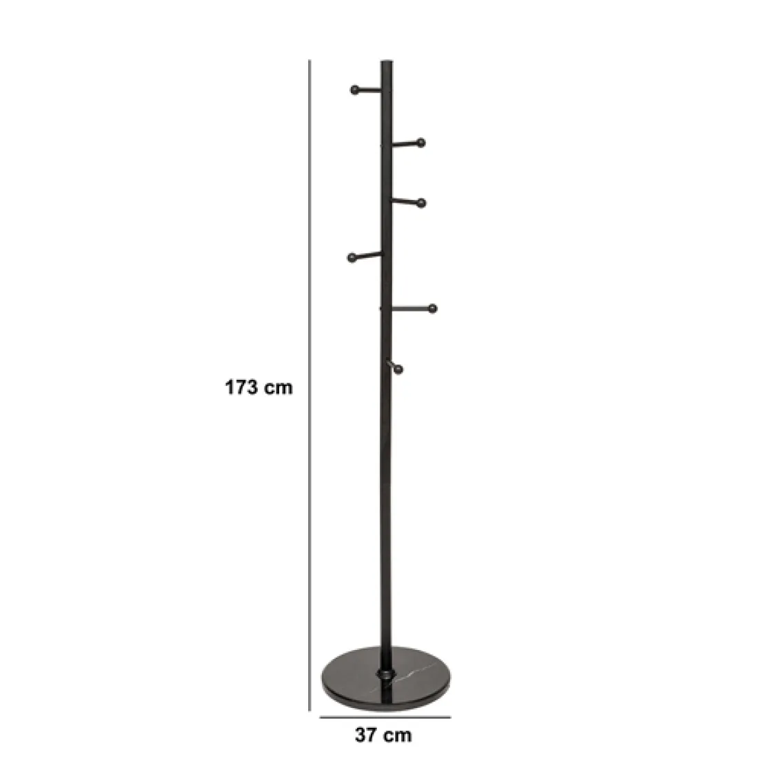 5five Porte-manteaux 8 crochets 173cm, Noir