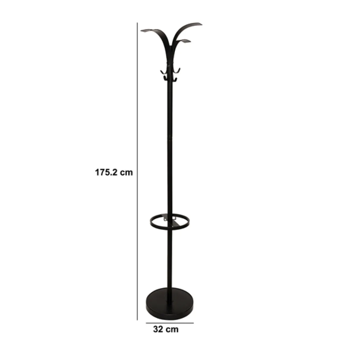 5five Porte-manteaux 8 crochets 175cm, Noir