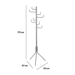 5five Porte-manteaux 8 crochets métal, Noir