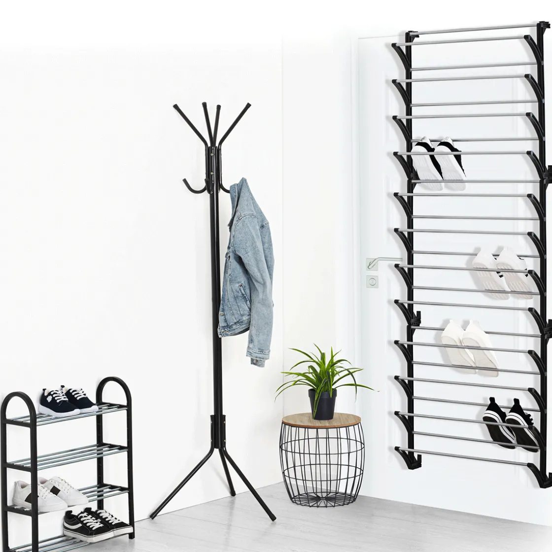 5five Porte-manteaux 8 crochets métal, Noir