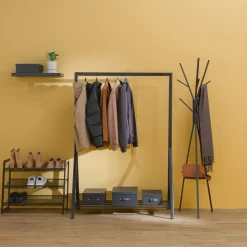 5five Porte-manteaux 9 crochets métal, Noir