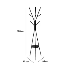 5five Porte-manteaux 9 crochets métal, Noir