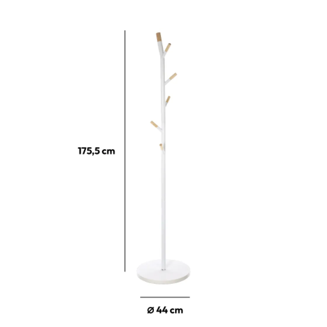 5five Porte-manteaux 6 crochets métal, Blanc