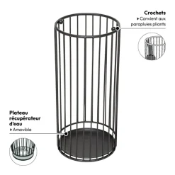 5five Porte-parapluie avec récupérateur d'eau, Métal