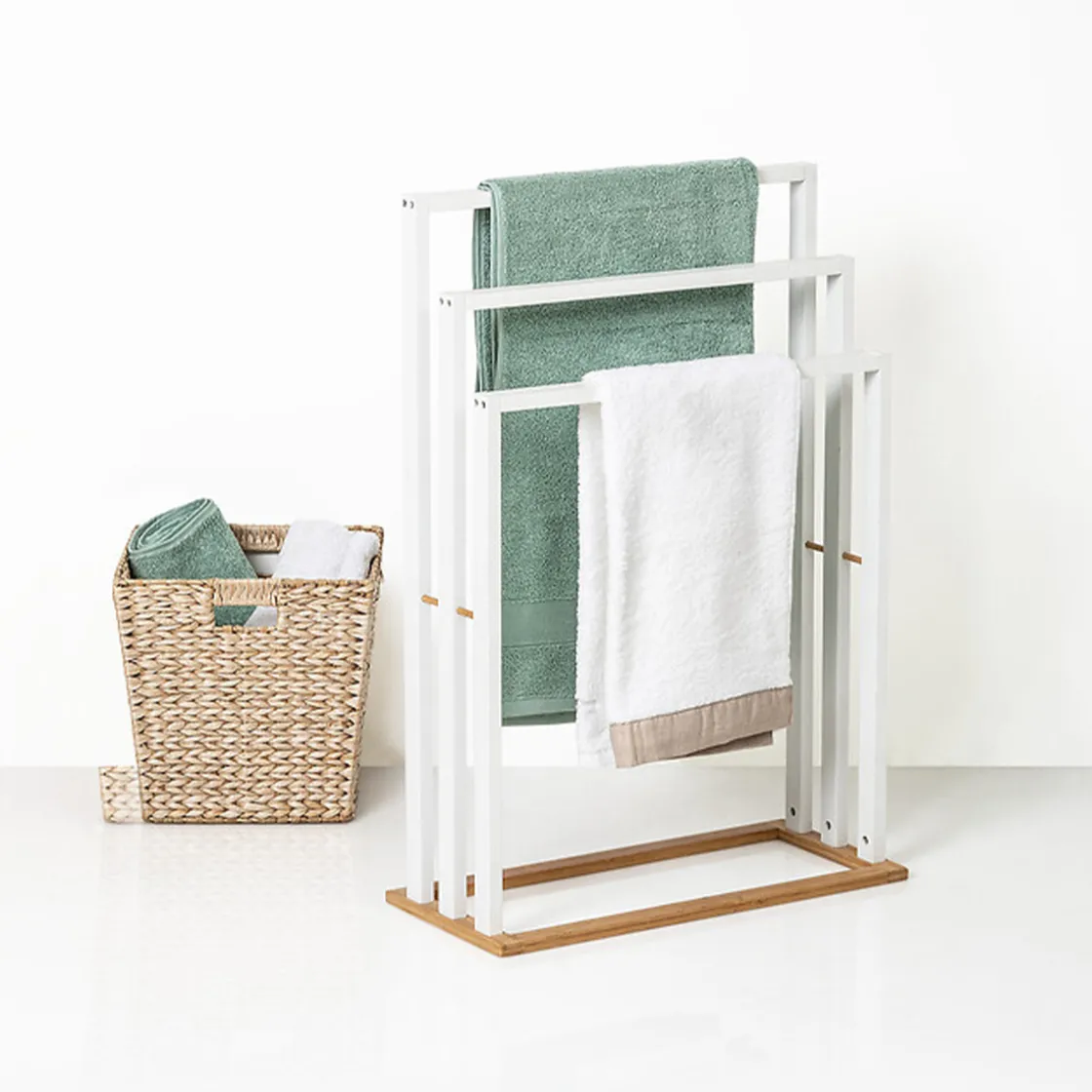 5five Porte-serviettes sur pieds, Blanc