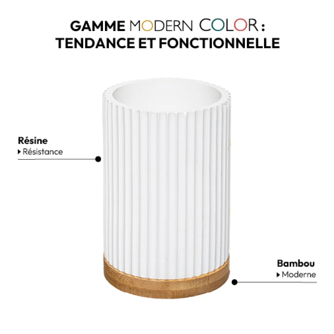 5five Pot à brosses à dents, Blanc