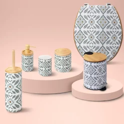 5five Pot à brosses à dents, Blanc et vert