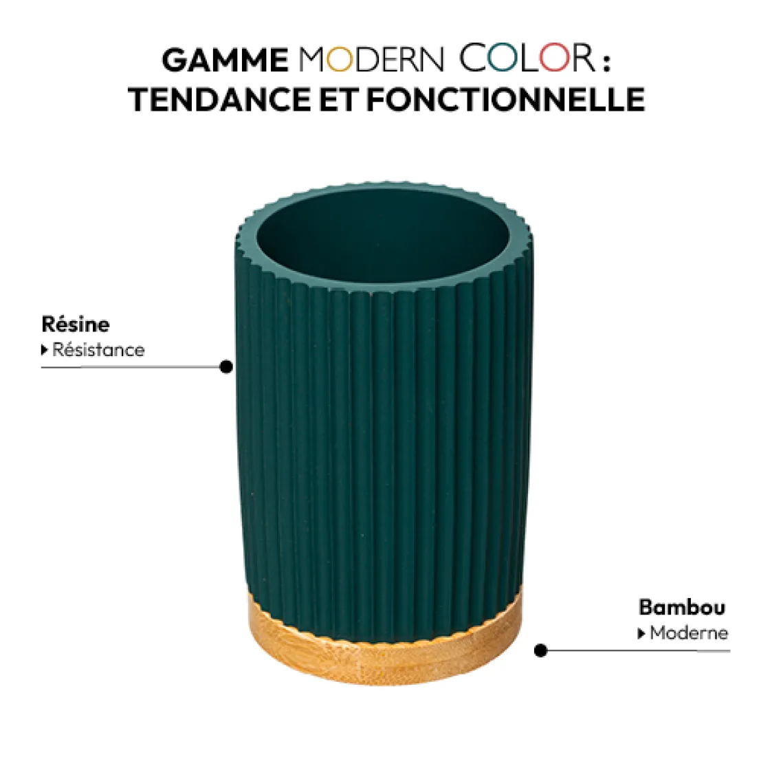 5five Pot à brosses à dents, Bleu pétrole