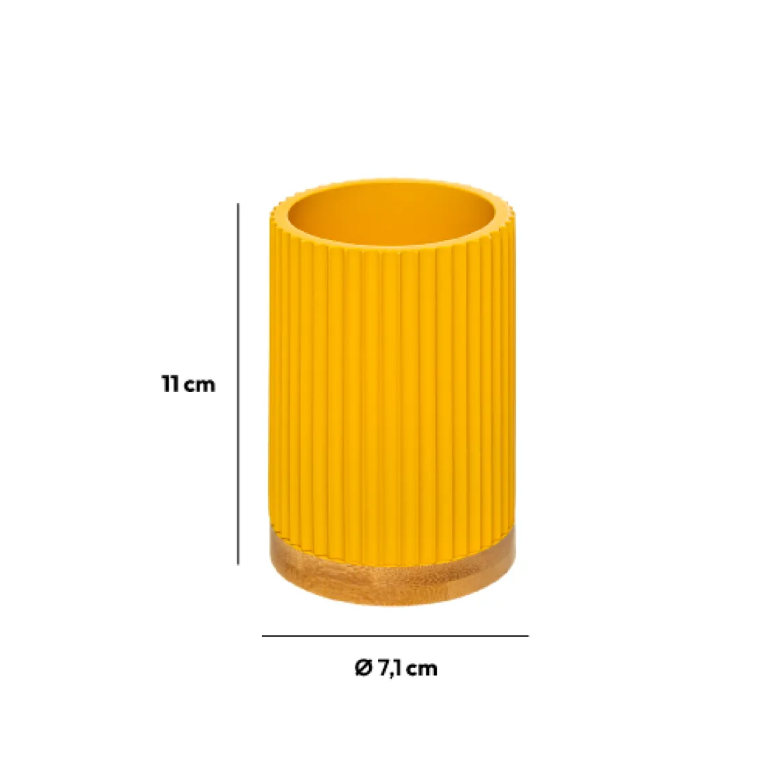 5five Pot à brosses à dents, Jaune moutarde