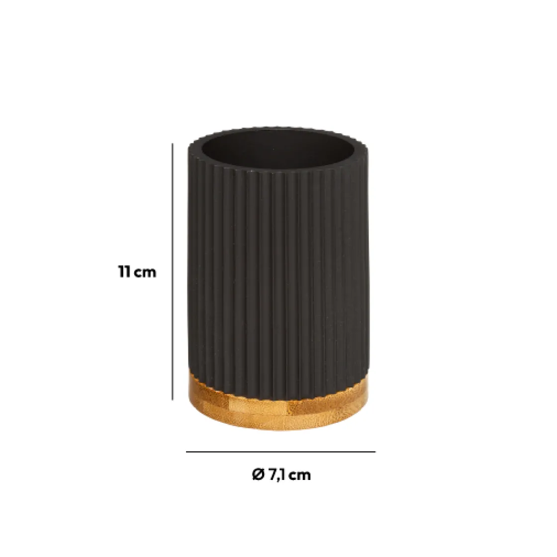 5five Pot à brosses à dents, Noir