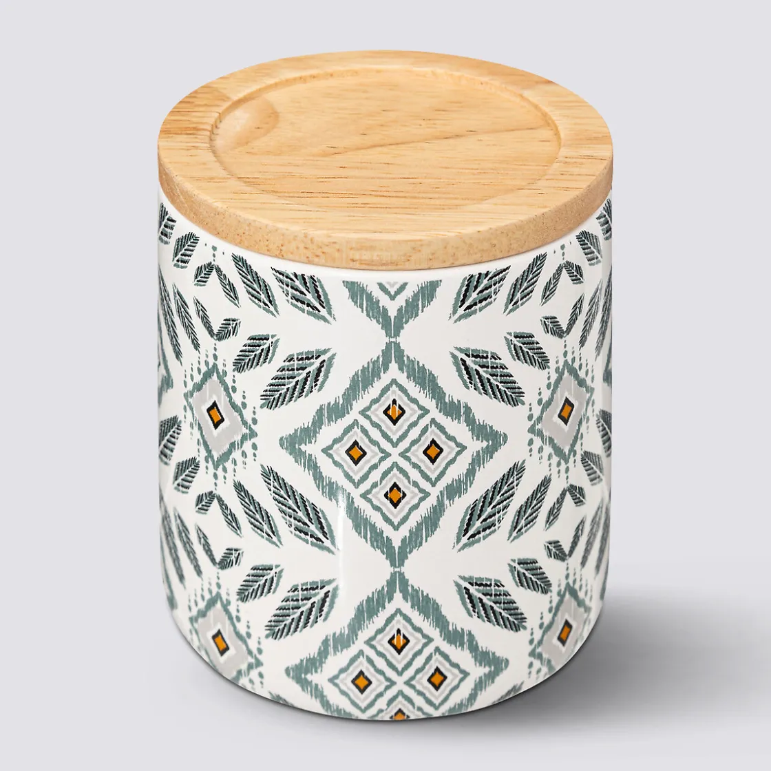 5five Pot à cotons, Blanc et vert