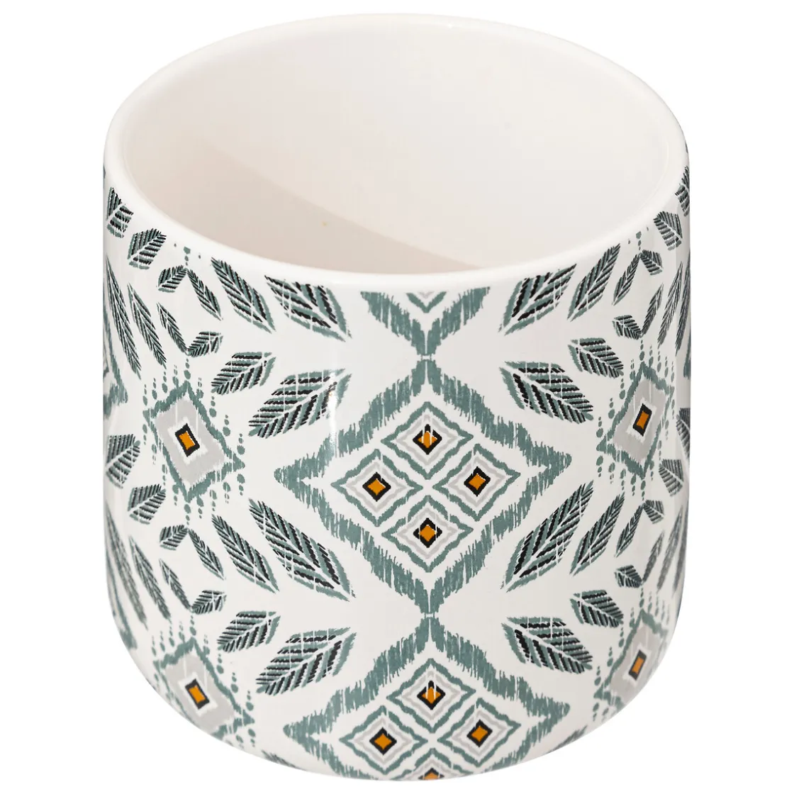 5five Pot à cotons, Blanc et vert