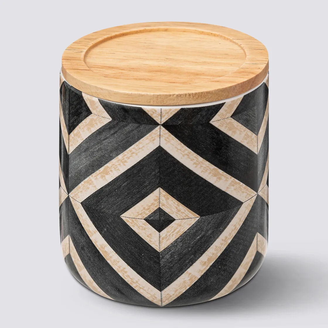 5five Pot à cotons, Noir et beige