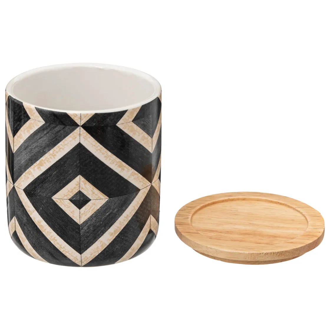 5five Pot à cotons, Noir et beige