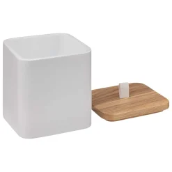 5five Pot à cotons résine, Blanc