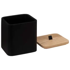 5five Pot à cotons résine, Noir