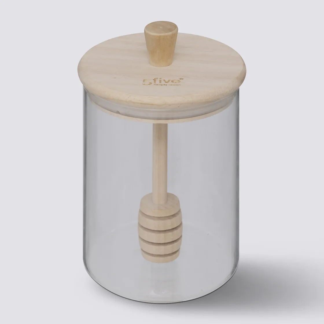 5five Pot à miel avec couvercle bois, 0,4L