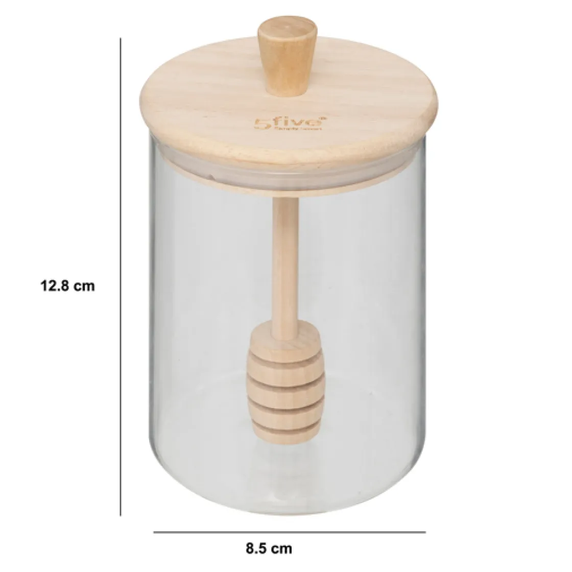 5five Pot à miel avec couvercle bois, 0,4L