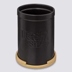 5five Pot à ustensiles couvercle bambou, Céramique noir