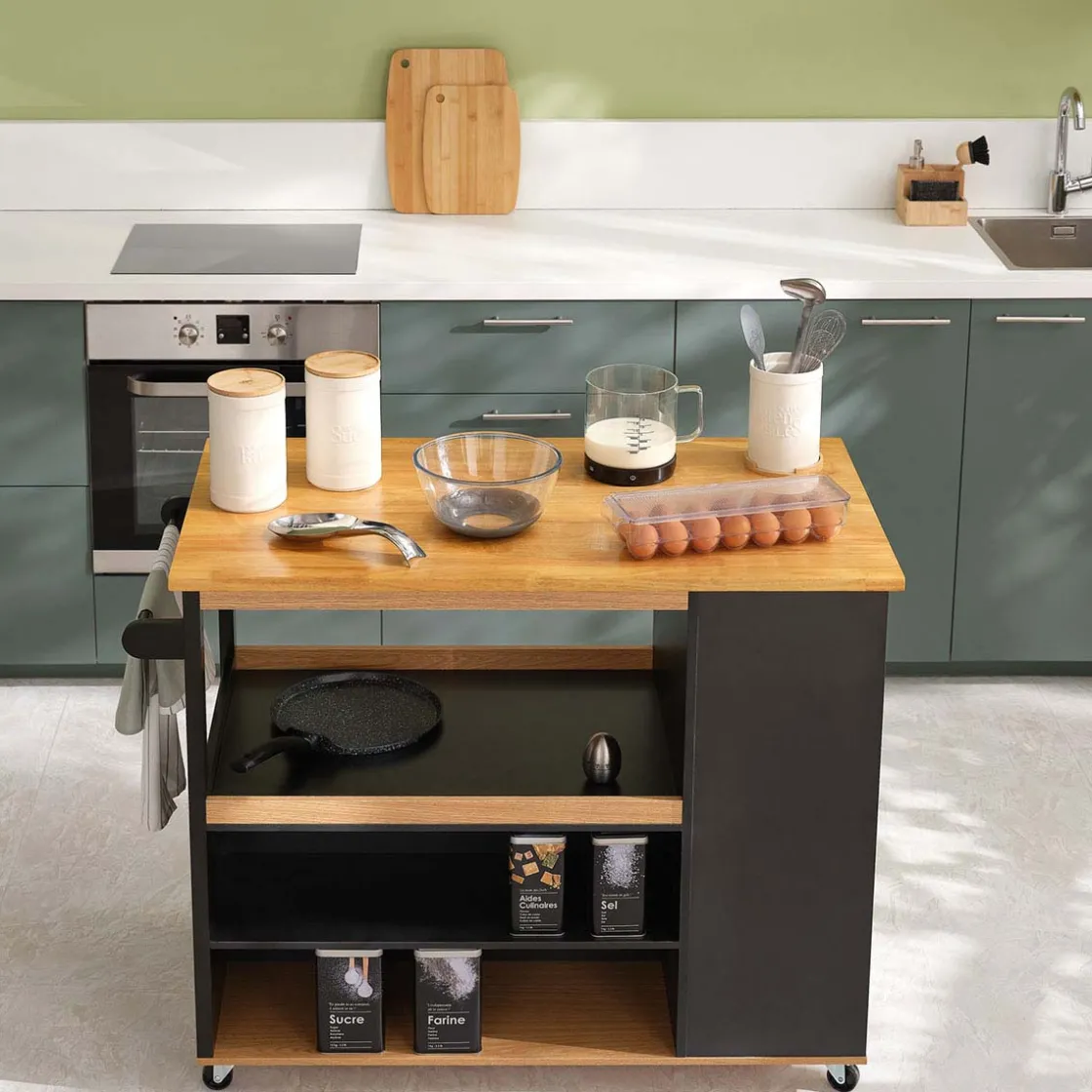 5five Pot à ustensiles couvercle bambou, Céramique blanc