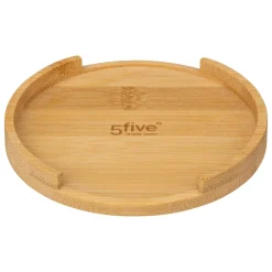 5five Pot à ustensiles couvercle bambou, Céramique blanc