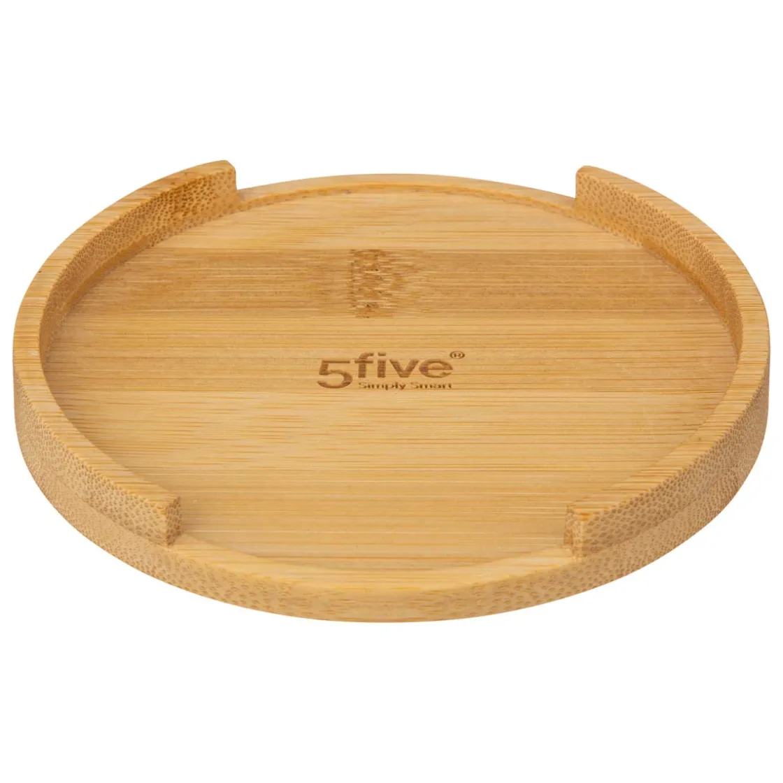 5five Pot à ustensiles couvercle bambou, Céramique blanc