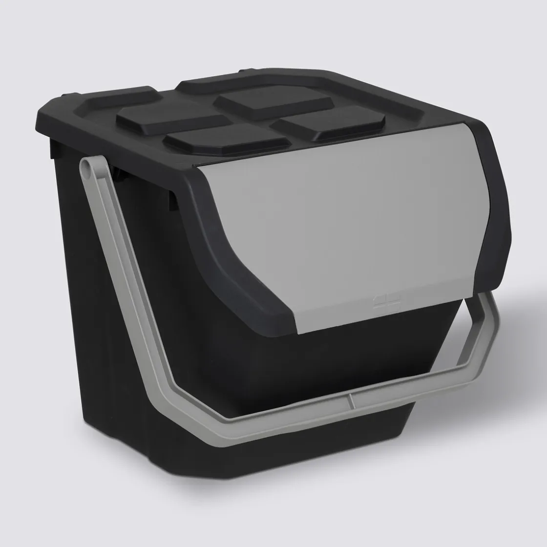 5five Poubelle de tri plastique 24L, Noir