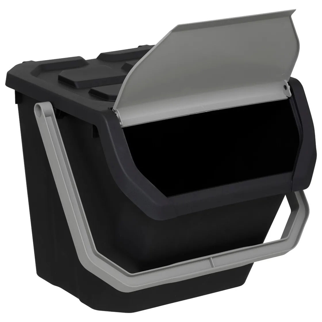 5five Poubelle de tri plastique 24L, Noir