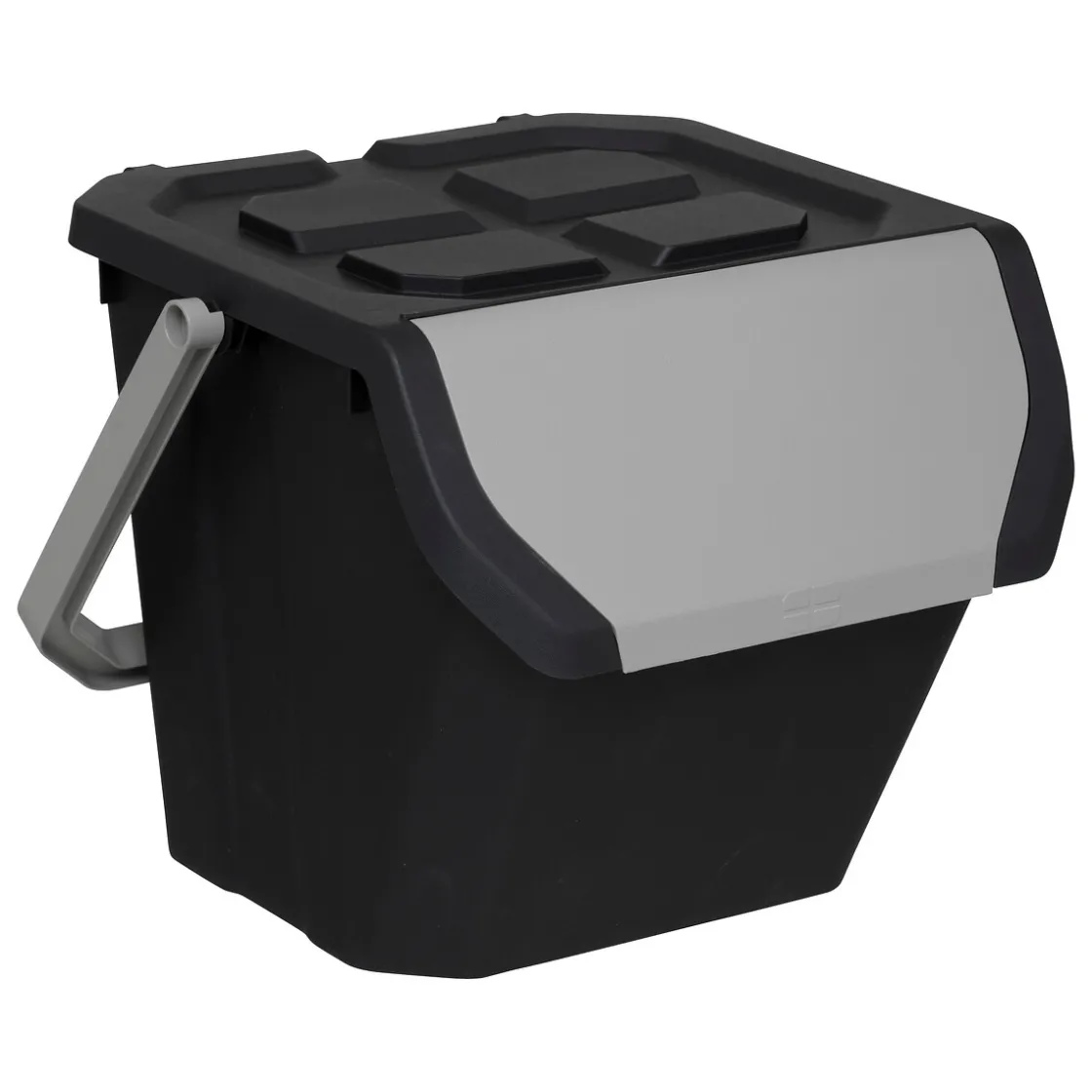 5five Poubelle de tri plastique 24L, Noir