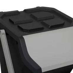 5five Poubelle de tri plastique 24L, Noir